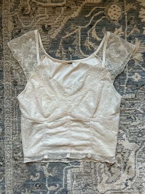Amazon White Lace Crop Top